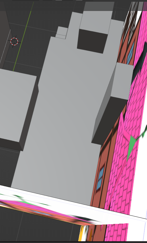 A top down view of a 3D model of Barty Griffin's bedroom. Grey boxes indicate where the bed and gallery connector will be drawn.