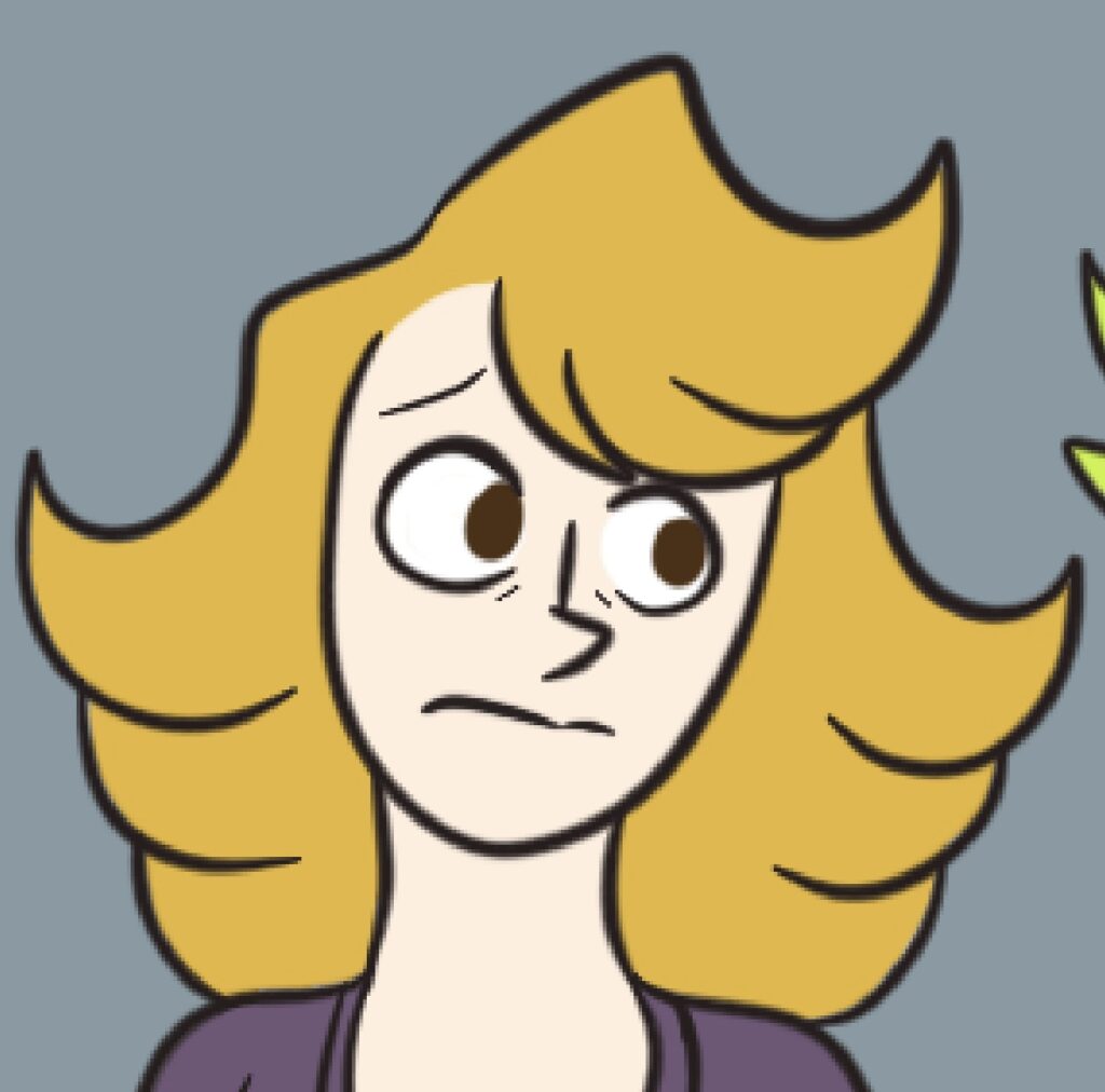 Cat looks worriedly to her left to somebody off-panel.