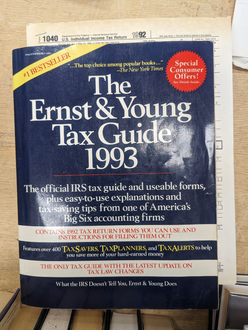 The cover for the Ernst & Young Tax Guide, 1993 edition.