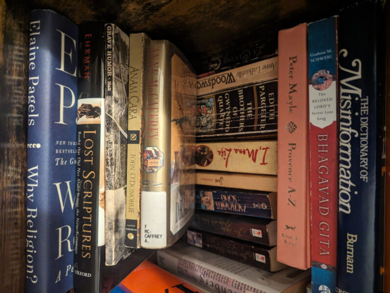 Header image showing a variety of books in a wooden cubby.