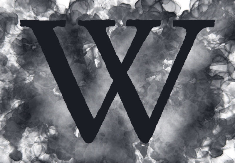 Feature image of the letter W set against a dark grey wash with halftone noise effect.