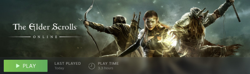 The banner for Elder Scrolls Online as seen in the Steam library.