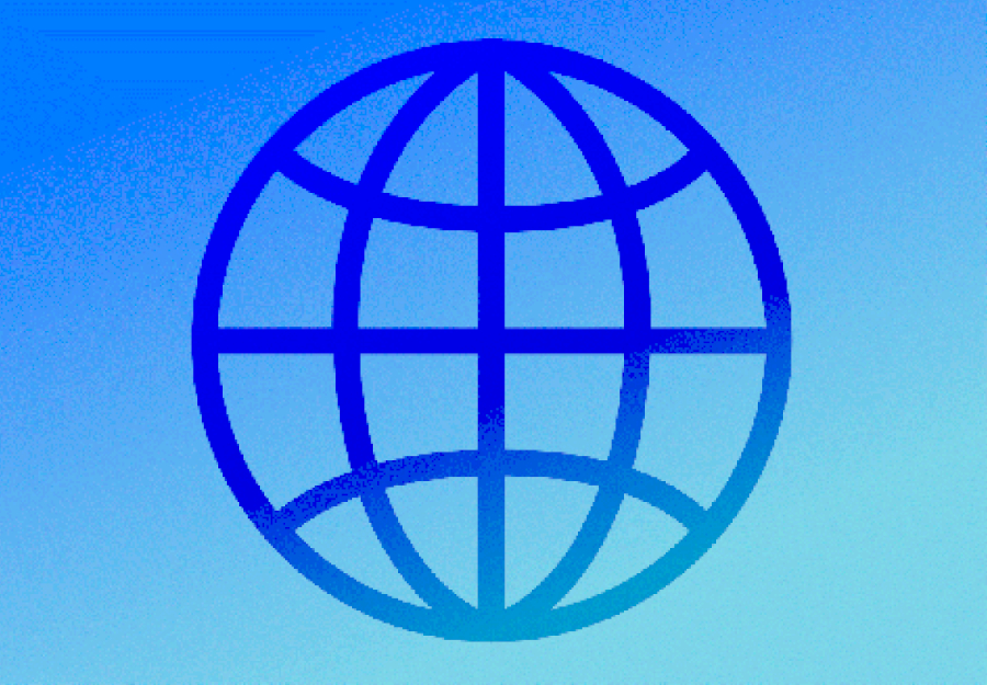 A pixelated World Wide Web logo.